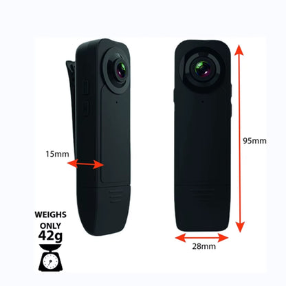1080P Mini Body Camera with Audio Clip-On Video Recorder Wide Angle Video Camera Built-In Battery Night Vision Motion Detection
